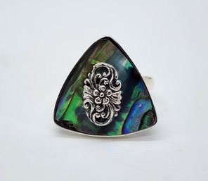 Abalone Shell Ring In Sterling Silver