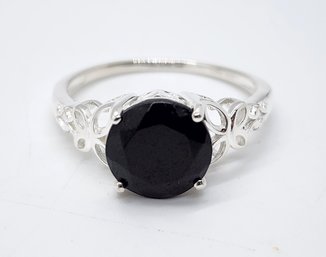 Australian Black Tourmaline Ring In Sterling