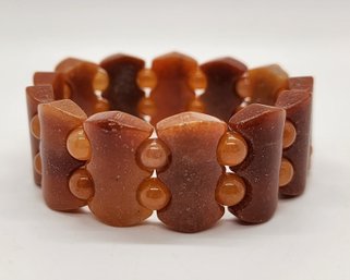 Red Aventurine Block Stretch Bracelet