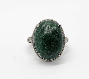 Green Aventurine Ring In Stainless