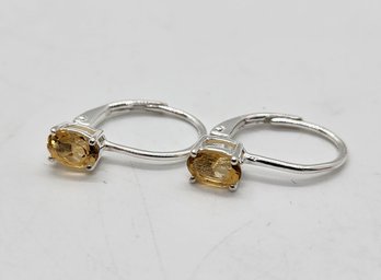 Brazilian Citrine Lever Back Earrings In Sterling