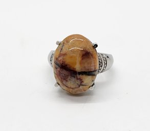 Venus Jasper Ring In Stainless Steel