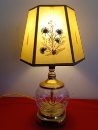 Cut Glass And Brass Table Lamp