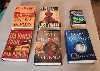 6 Dan Brown Novels (5HC 1 SC) ~ Included 1st Edition 'The Da Vinci Code' From April 2003