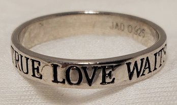 Sterling Silver Size 11 'True Love Waits' Ring ~ 3.77 Grams