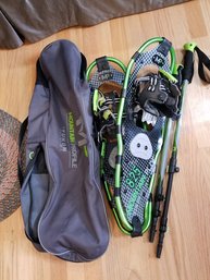 2 Of 2 - New Never Used - Yukon Charlies Snow Shoes W/poles - 825 Size - Travel Bag Included