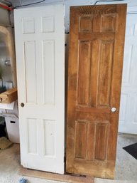 Pair Of Hardwood Doors - Both Unfinished On 1 Side, White On The Other - 79'x24'