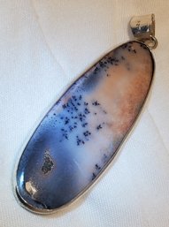 Lovely Silver Plated 2 1/2' Dendritic Agate Pendant