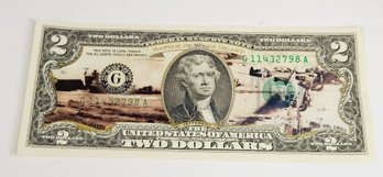 The Bradford Exchange Illustrated  Colorized  $2 Dollar Bill - Battle Of Ware Island