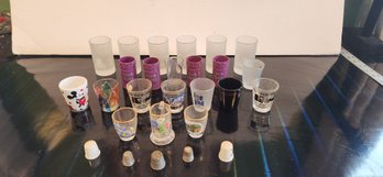 Collection Of Souvenir Shot Glasses And Thimbles