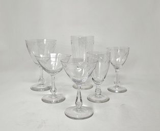 Large Set Of Cut Crystal Glassware, 57 Glasses