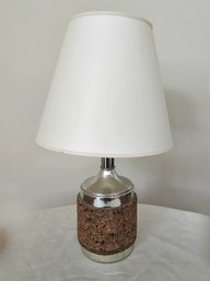 1970s Cork And Chrome Table Lamp