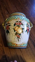 Large Lemon Accented Decorative Vase