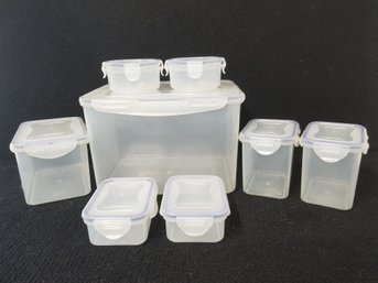 Set Of 8 Lock & Lock Plastic Storage Containers Air Tight