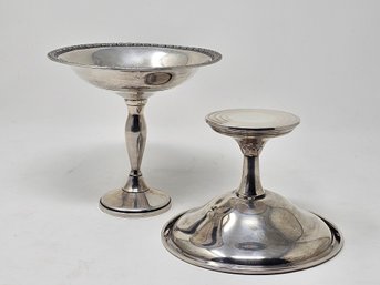 Two Sterling Compotes