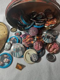 Can Of Vintage Rock Pins