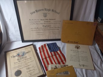 Antique Military / High School Document Lot