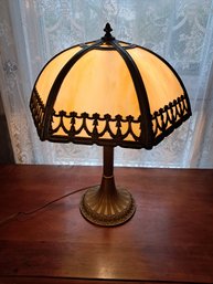 Fantastic Antique Slag Glass Lamp