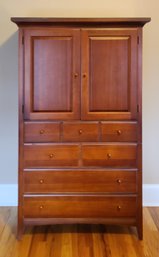 Thomasville Impressions Solid Wood Cherry Stained High Quality Wardrobe/Dresser  With Glass Top