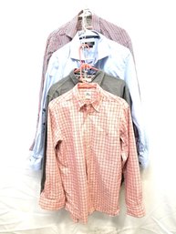 4 Men's Button Down Long Sleeve Shirts: LaCoste, Sam's, L.V Levine And More! Size Large