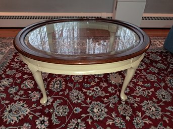 Classic Oval Glass Top Coffee Table