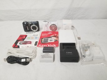Mixed Electronics Lot: Cameras, SD Cards, Chargers & More