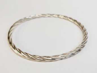 Vintage Classic Sterling Silver Spiral Bangle Bracelet