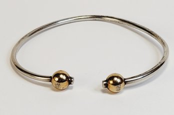 Vintage Sterling Silver And 14k Gold Ball CAPE COD Cuff Bracelet