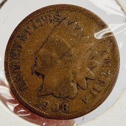 1908 Indian Head Penny (better Year)