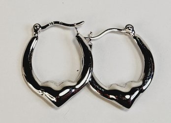 Classic Sterling Silver Heart Hoop Earrings