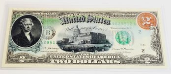 The Bradford Exchange Illustrated  Colorized $2 Dollar Bill - Rainbow 1869 $2 Banknote