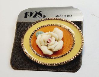 Vintage NEW Large Ceramic Flower  Pin