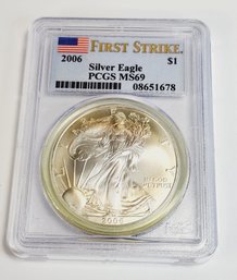 2006 American Silver Eagle  PCGS MS69 Grade Slabbed Coin