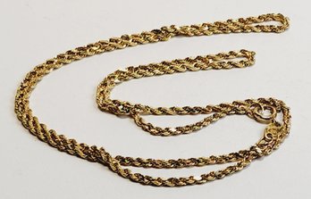 Long 10k Yellow Gold Spiral Rope Necklace