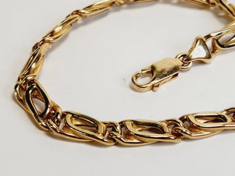 UNIQUE 14k Italian Yellow Gold Unique Scroll Link Bracelet