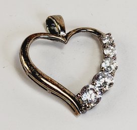 Classic Sterling Silver Studded Heart Pendant