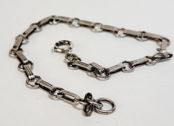 UNIQUE Vintage  Sterling Silver Flat Cable Chain Link Bracelet