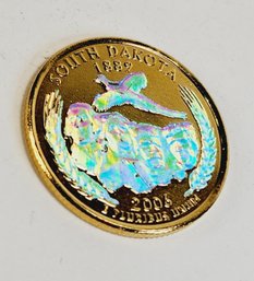 2006 SOUTH DAKOTA Quarter 24K Gold Plated  Prism Hologram Coin