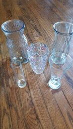 Set Of 5 Glass Vases