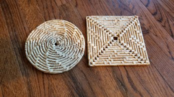 Two Trivets And Basket