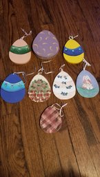 Collection Of Large And Small Wooden Easter Ornaments