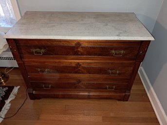 Very Clean Antique Eastlake Victorian Marble Top 3 Drawer Dresser