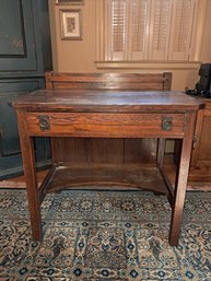 Antique Paine Co Oak Arts And Crafts Desk - Great Hardware