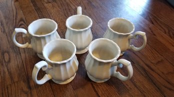 Set Of 5 White Mugs