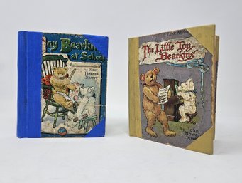 Two Toy Bearkins Antique Children's Books