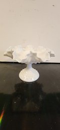 Fenton Hobnail Ruffled Edge Candy Dish