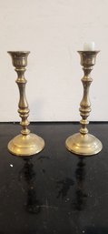 Solid Brass Candle Holders, Smaller Set