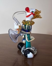 Murano Glass Clown Playing Saxophone