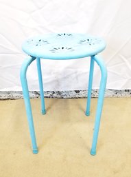 Vintage Outdoor By Design Round Metal Side Table/plant Stand