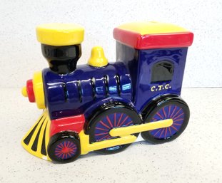 Vintage  Colorful C.T.C. Ceramic Train Bank